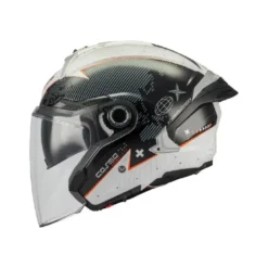 Casco Jet Mt Helmets Of515Sv Cosmo Sv A1 Layout Bianco Nero Lucido