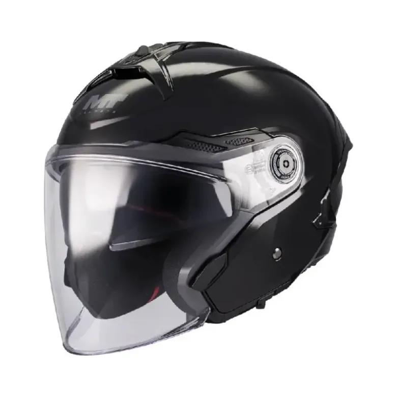 Casco Jet Mt Helmets Of515Sv Cosmo Sv A1 Pure Nero Lucido