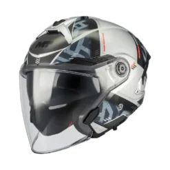Casco Jet Mt Helmets Of515Sv Cosmo Sv C2 Arrow Grigio Nero Lucido