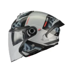 Casco Jet Mt Helmets Of515Sv Cosmo Sv C2 Arrow Grigio Nero Lucido