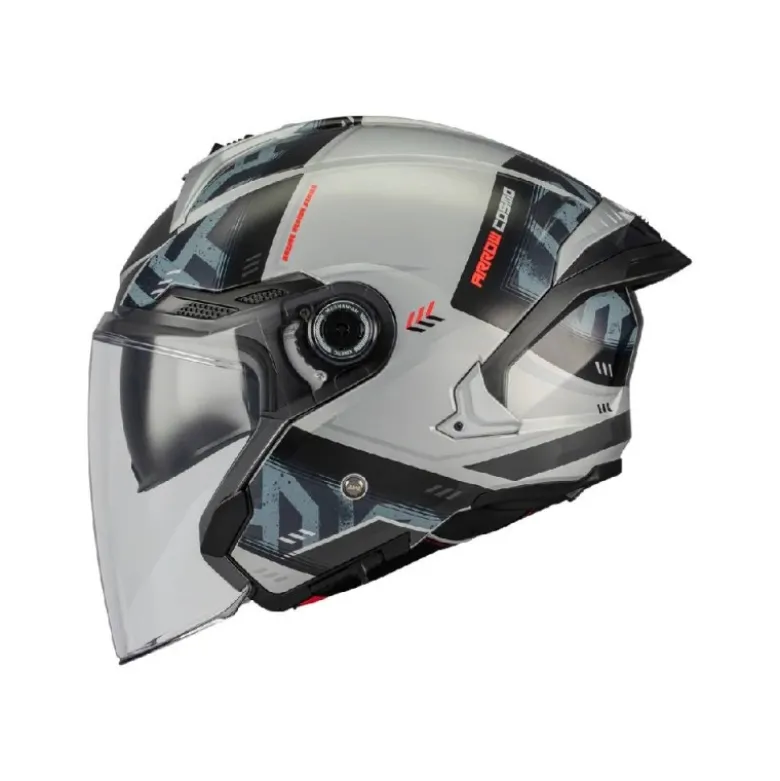 Casco Jet Mt Helmets Of515Sv Cosmo Sv C2 Arrow Grigio Nero Lucido