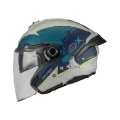 Casco Jet Mt Helmets Of515Sv Cosmo Sv C7 Layout Bianco Blu Opaco