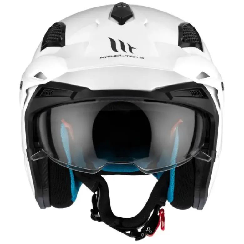 Casco Jet Mt Helmets Tr902Svb District Sv S Solid A0 Lucido Bianco