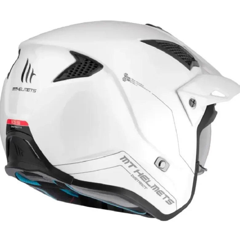 Casco Jet Mt Helmets Tr902Svb District Sv S Solid A0 Lucido Bianco