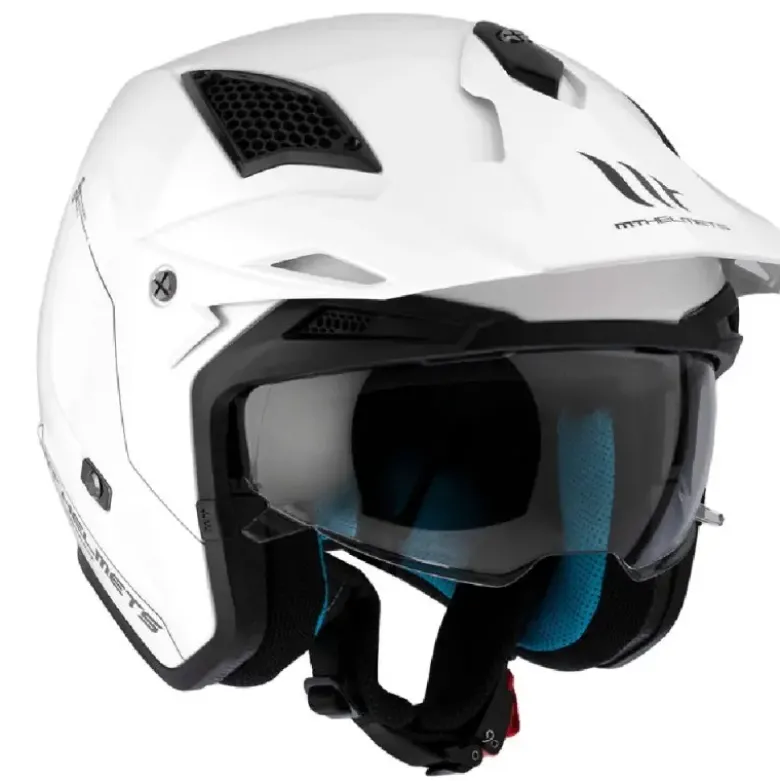 Casco Jet Mt Helmets Tr902Svb District Sv S Solid A0 Lucido Bianco