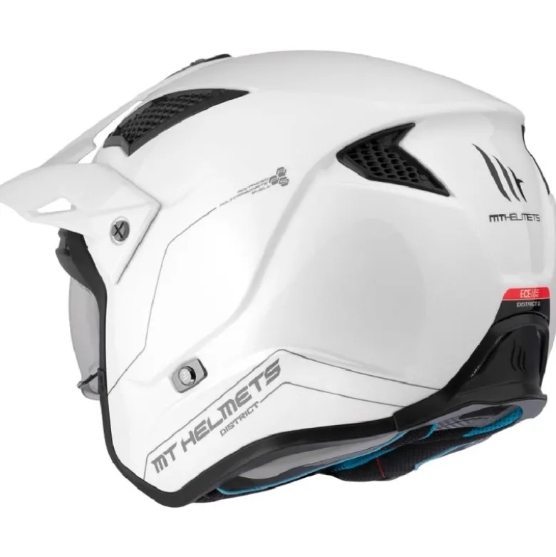 Casco Jet Mt Helmets Tr902Svb District Sv S Solid A0 Lucido Bianco