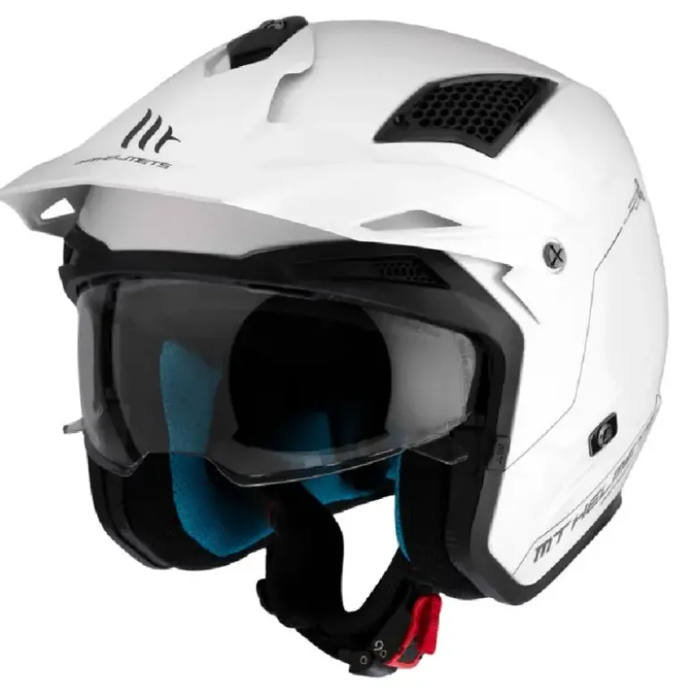 Casco Jet Mt Helmets Tr902Svb District Sv S Solid A0 Lucido Bianco