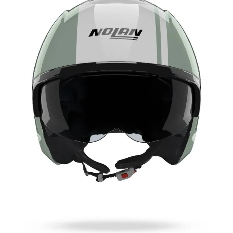 Casco Jet Nolan N20-2 Dolce Vita 348 Verde Grigio Bianco Lucido