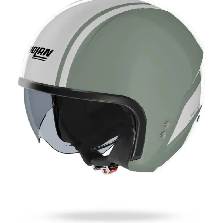 Casco Jet Nolan N20-2 Dolce Vita 348 Verde Grigio Bianco Lucido