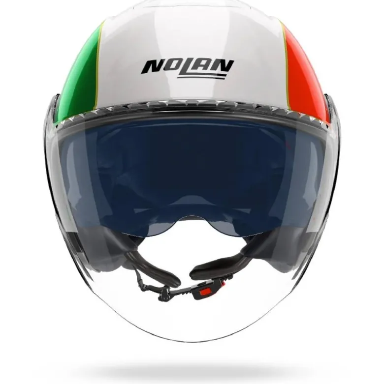 Casco Jet Nolan N20-2 Visor Tricolore 346 Bianco Verde Rosso Lucido