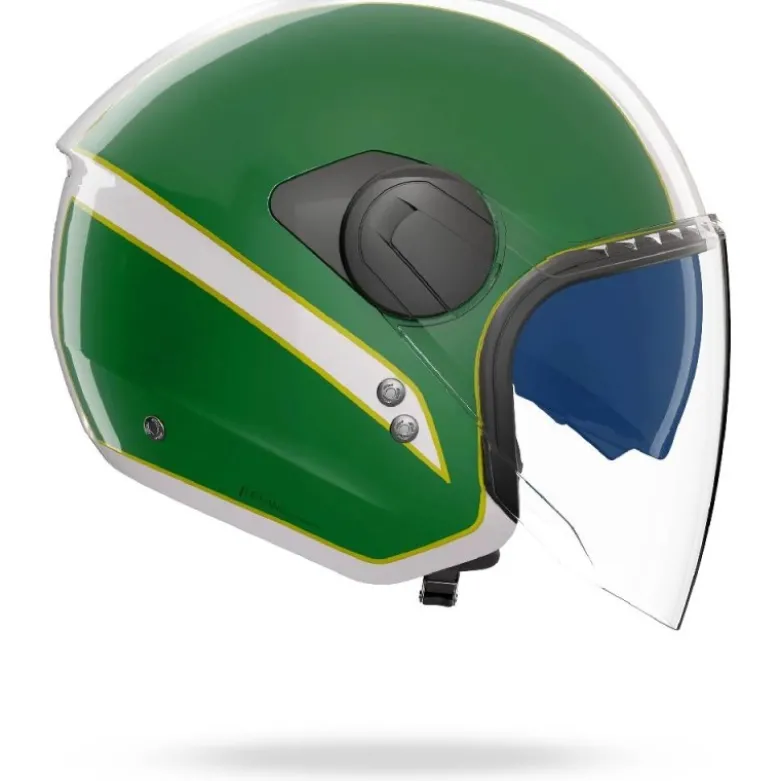 Casco Jet Nolan N20-2 Visor Tricolore 346 Bianco Verde Rosso Lucido