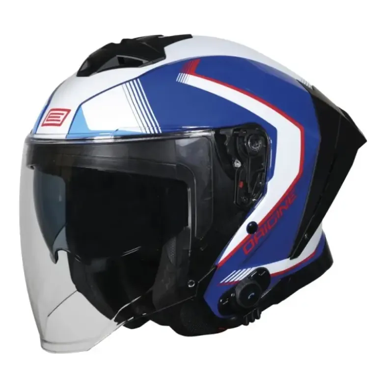 Casco Jet Origine Aprica BT Essential Rosso Blu Lucido
