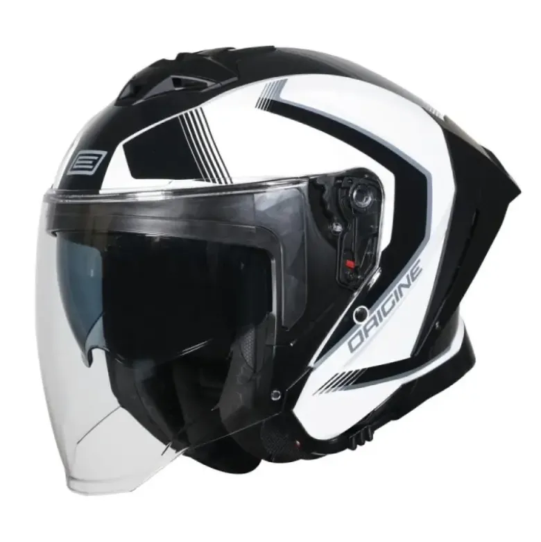 Casco Jet Origine Aprica Essential Nero Bianco Lucido