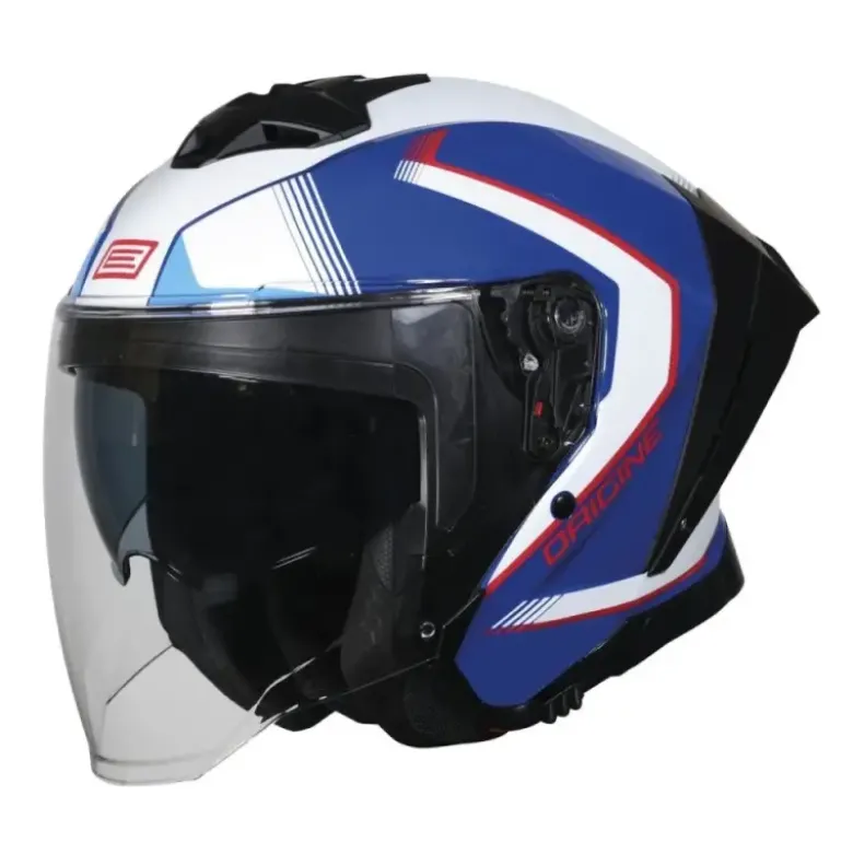Casco Jet Origine Aprica Essential Rosso Blu Lucido