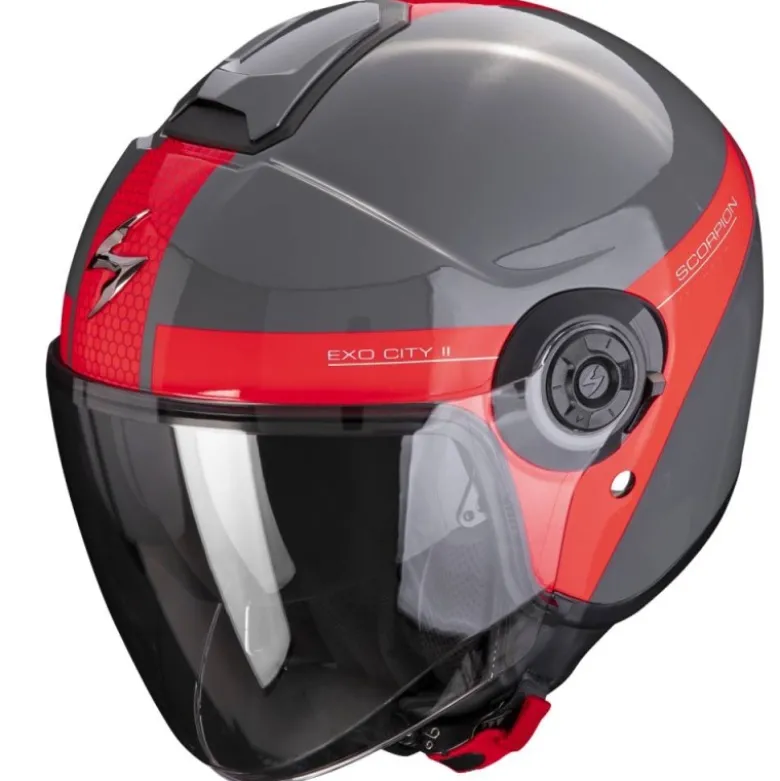 Casco Jet Scorpion Exo-City II Evo Short Grigio Rosso