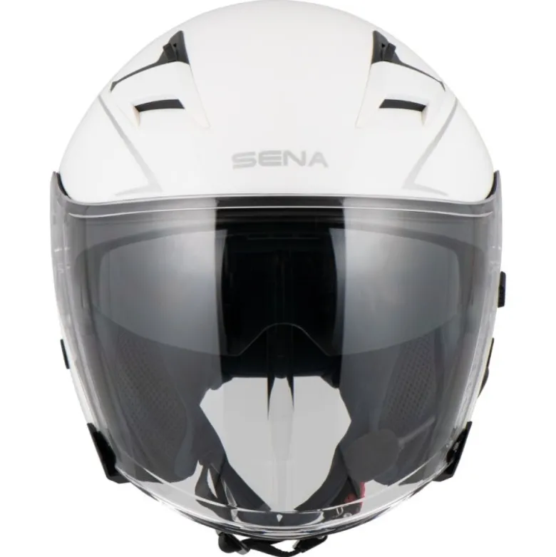 Casco Jet Sena Outstar S Bluetooth Integrato Bianco Lucido
