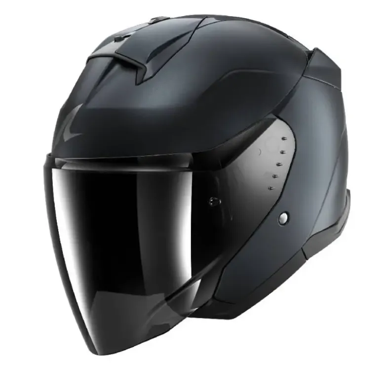 Casco Jet Shark Dark Shadow Titanio Blu Opaco