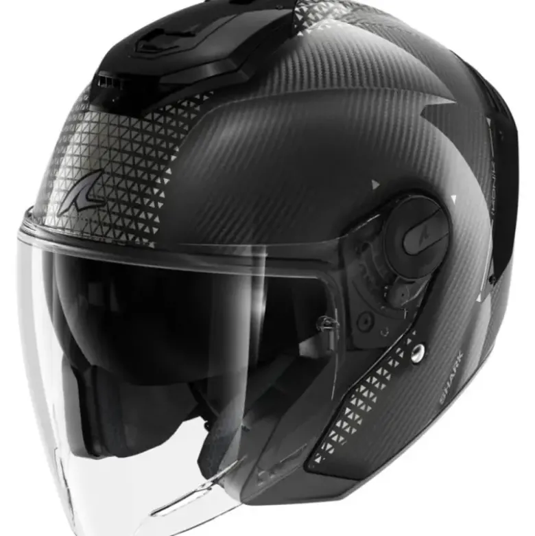 Casco Jet Shark Rs Jet Carbon Ikonik Nero Chrome