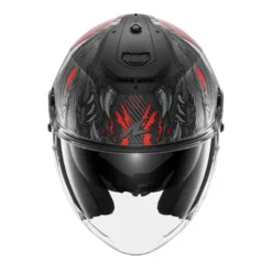Casco Jet Shark Rs Jet Carbon Shaytan Nero Opaco Rosso Antracite