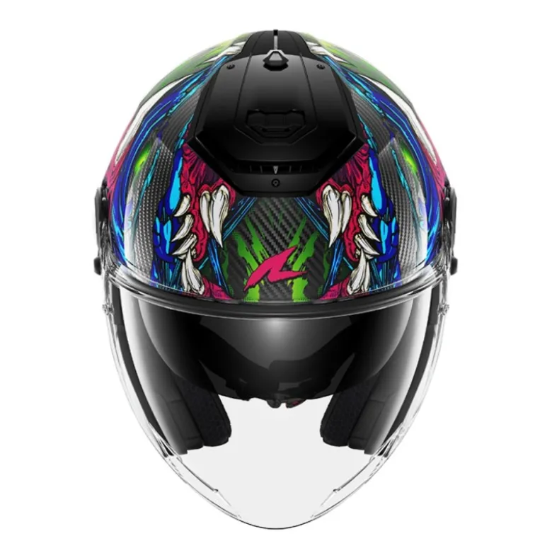 Casco Jet Shark Rs Jet Carbon Shaytan Nero Verde Viola