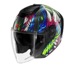 Casco Jet Shark Rs Jet Carbon Shaytan Nero Verde Viola