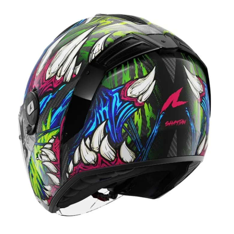 Casco Jet Shark Rs Jet Carbon Shaytan Nero Verde Viola