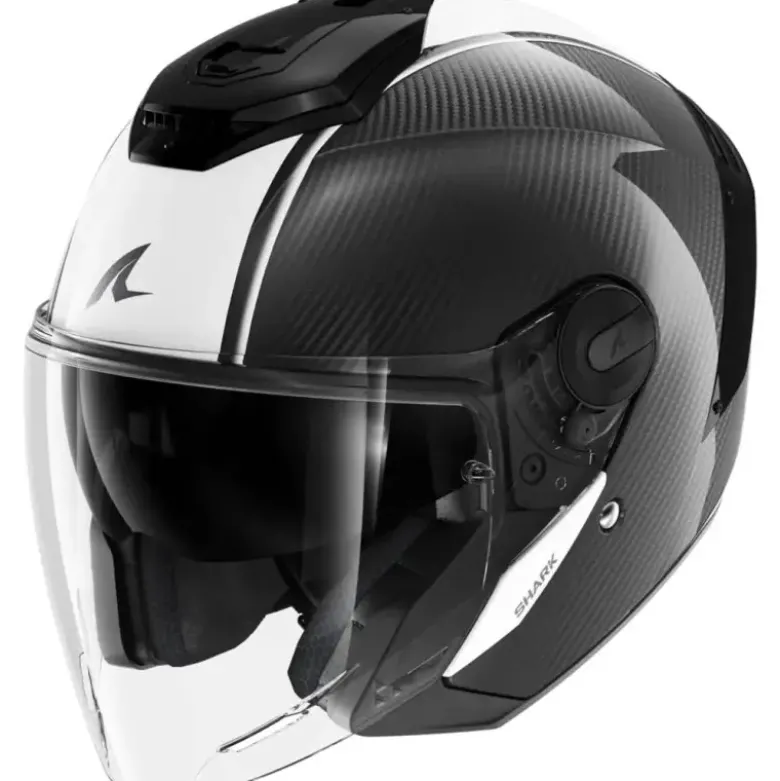 Casco Jet Shark Rs Jet Carbon Skin Bianco Nero
