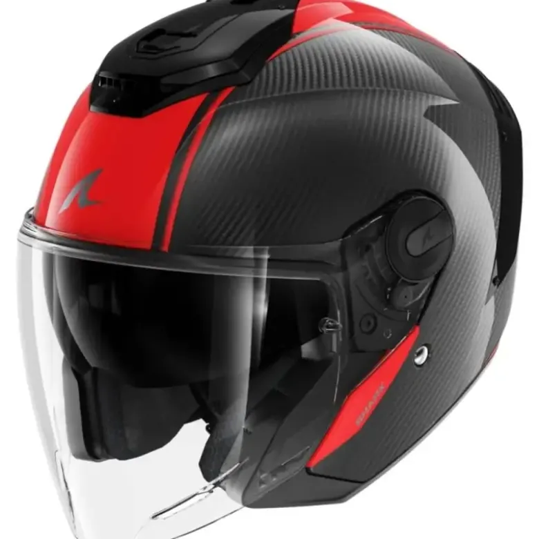 Casco Jet Shark Rs Jet Carbon Skin Nero Rosso
