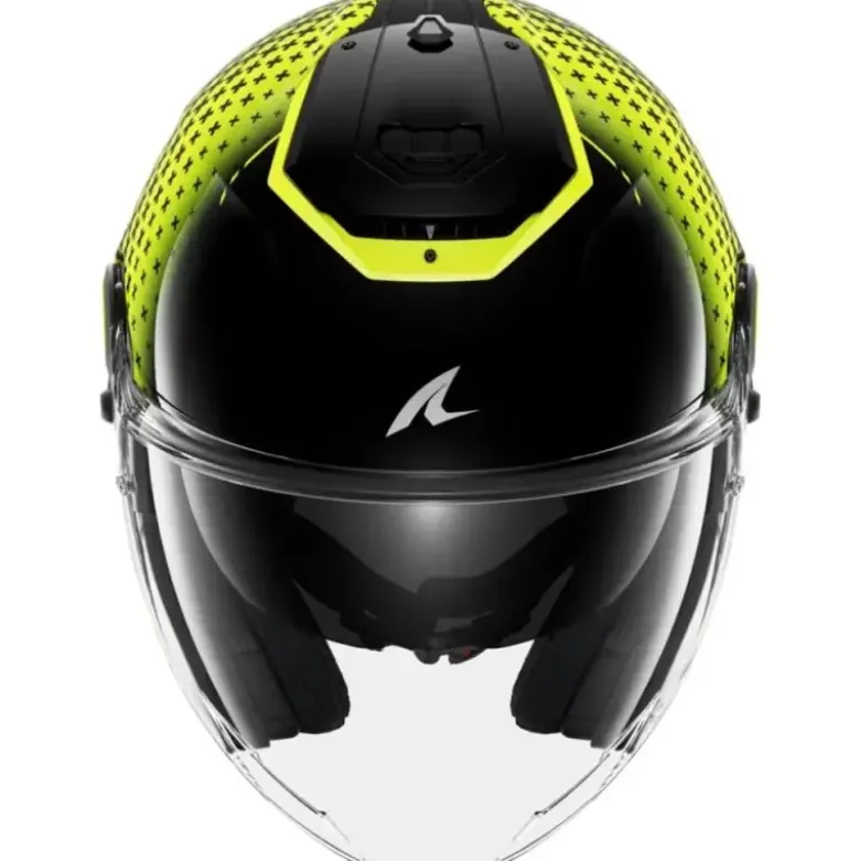 Casco Jet Shark Rs Jet Stride Nero Giallo Silver