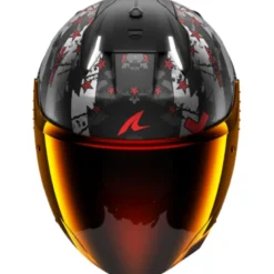 Casco Jet Shark Skwal i3 Jet Hellcat Nero Opaco Chrome Rosso