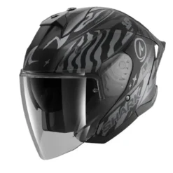 Casco Jet Shark Skwal Jet Cup Speed-Francy Nero Antracite Silver Opaco