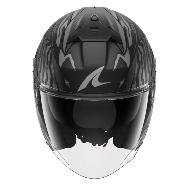 Casco Jet Shark Skwal Jet Cup Speed-Francy Nero Antracite Silver Opaco