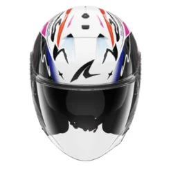 Casco Jet Shark Skwal Jet Cup Speed-Francy Nero Bianco Arancione Lucido