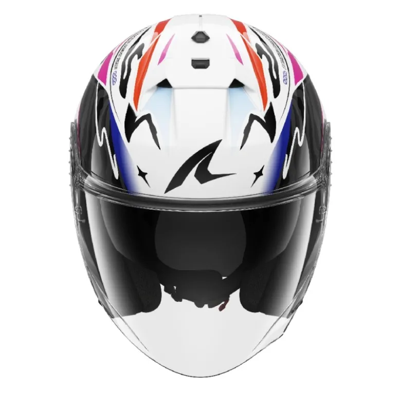 Casco Jet Shark Skwal Jet Cup Speed-Francy Nero Bianco Arancione Lucido