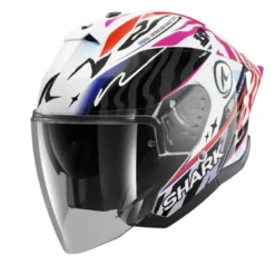 Casco Jet Shark Skwal Jet Cup Speed-Francy Nero Bianco Arancione Lucido