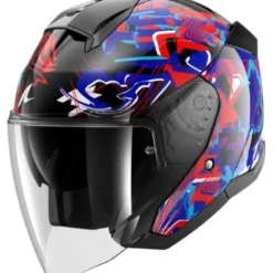 Casco Jet Shark Skwal Jet Pranz Nero Blu Rosso