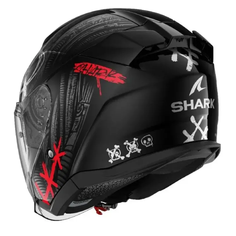 Casco Jet Skwal Shiever Nero Antracite Rosso