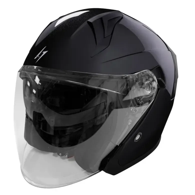 Casco Jet Stormer Run Nero Lucido