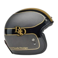 Casco Jet Vintage Bell Custom 500 Carbon 2025 Roland Sands Player Grigio Opaco Nero Oro