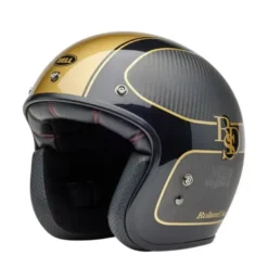 Casco Jet Vintage Bell Custom 500 Carbon 2025 Roland Sands Player Grigio Opaco Nero Oro
