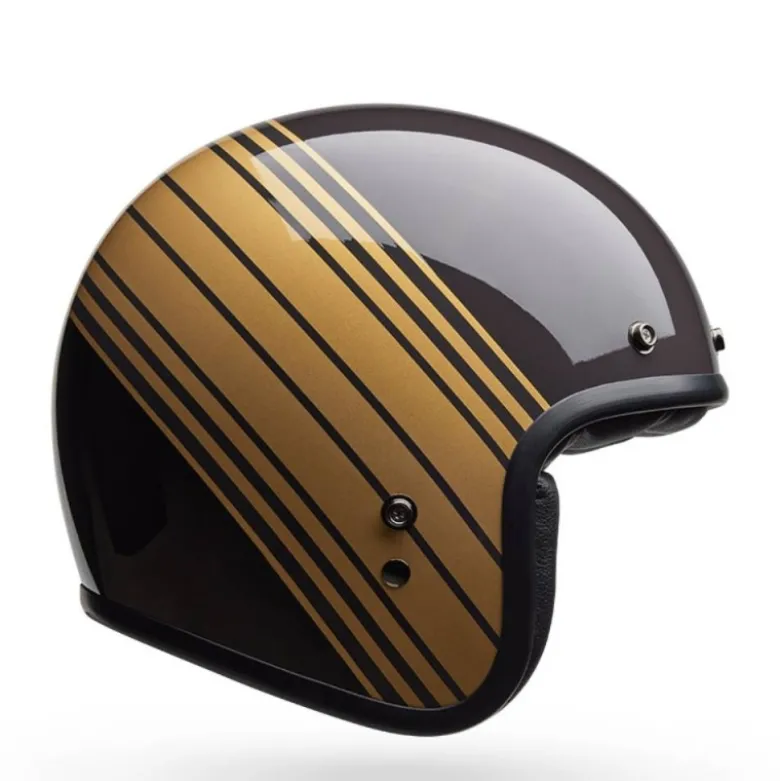 Casco Jet Vintage Bell Custom 500 2025 Edge Marrone Oro Metallizzato