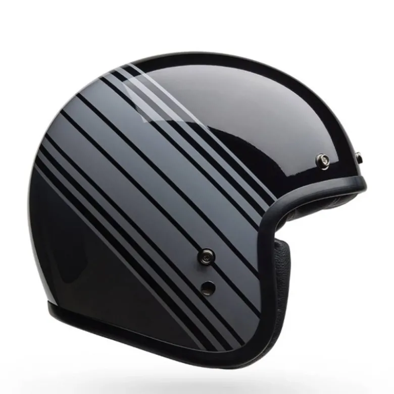 Casco Jet Vintage Bell Custom 500 2025 Edge Nero Grigio Metallizzato