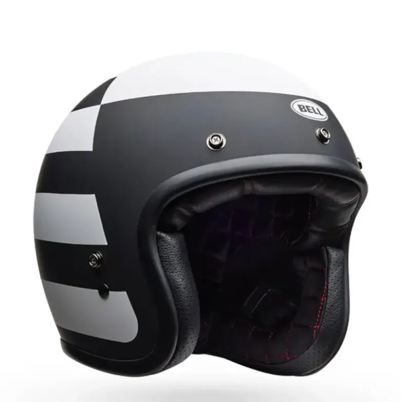 Casco Jet Vintage Bell Custom 500 2025 Parlor Nero Bianco Opaco