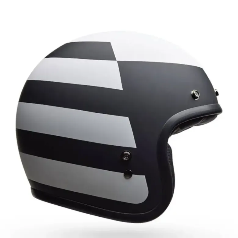 Casco Jet Vintage Bell Custom 500 2025 Parlor Nero Bianco Opaco