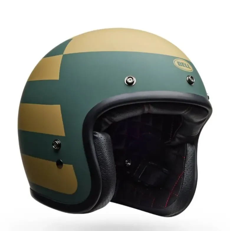 Casco Jet Vintage Bell Custom 500 2025 Parlor Smeraldo Oro Verde Opaco