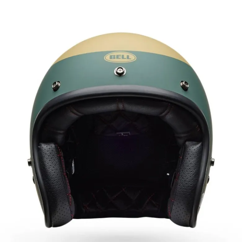 Casco Jet Vintage Bell Custom 500 2025 Parlor Smeraldo Oro Verde Opaco