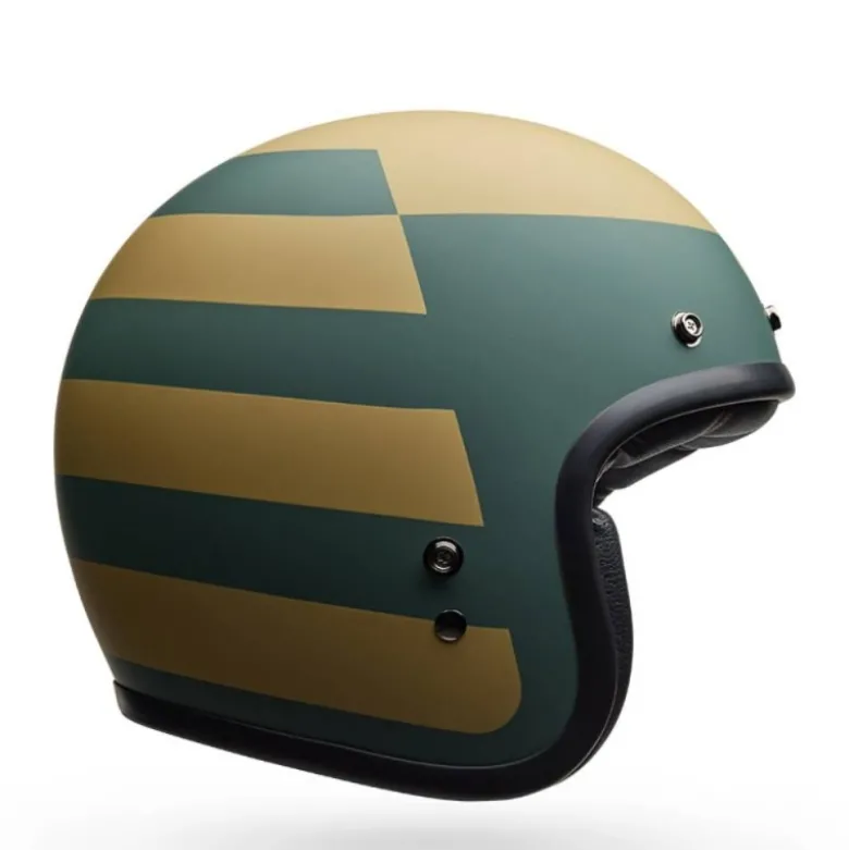 Casco Jet Vintage Bell Custom 500 2025 Parlor Smeraldo Oro Verde Opaco