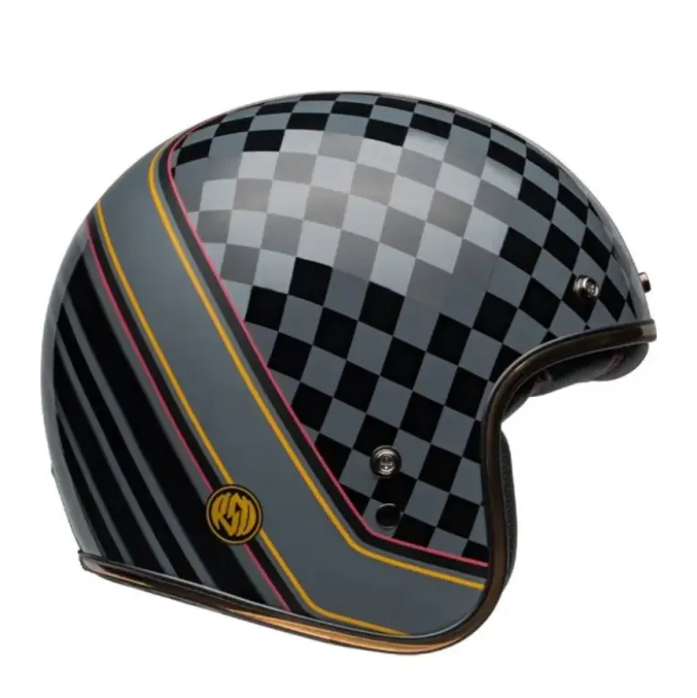 Casco Jet Vintage Bell Custom 500 2025 Roland Sand Wreakers Nero Oro Opaco Lucido
