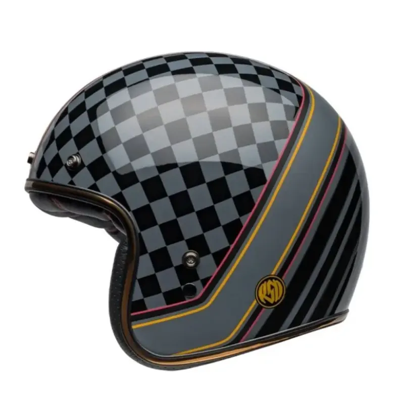 Casco Jet Vintage Bell Custom 500 2025 Roland Sand Wreakers Nero Oro Opaco Lucido