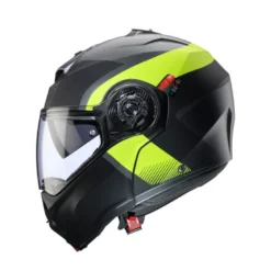 Casco Modulare Caberg Duke Evo Indy Grigio Metallizzato Opaco Giallo Fluo Nero